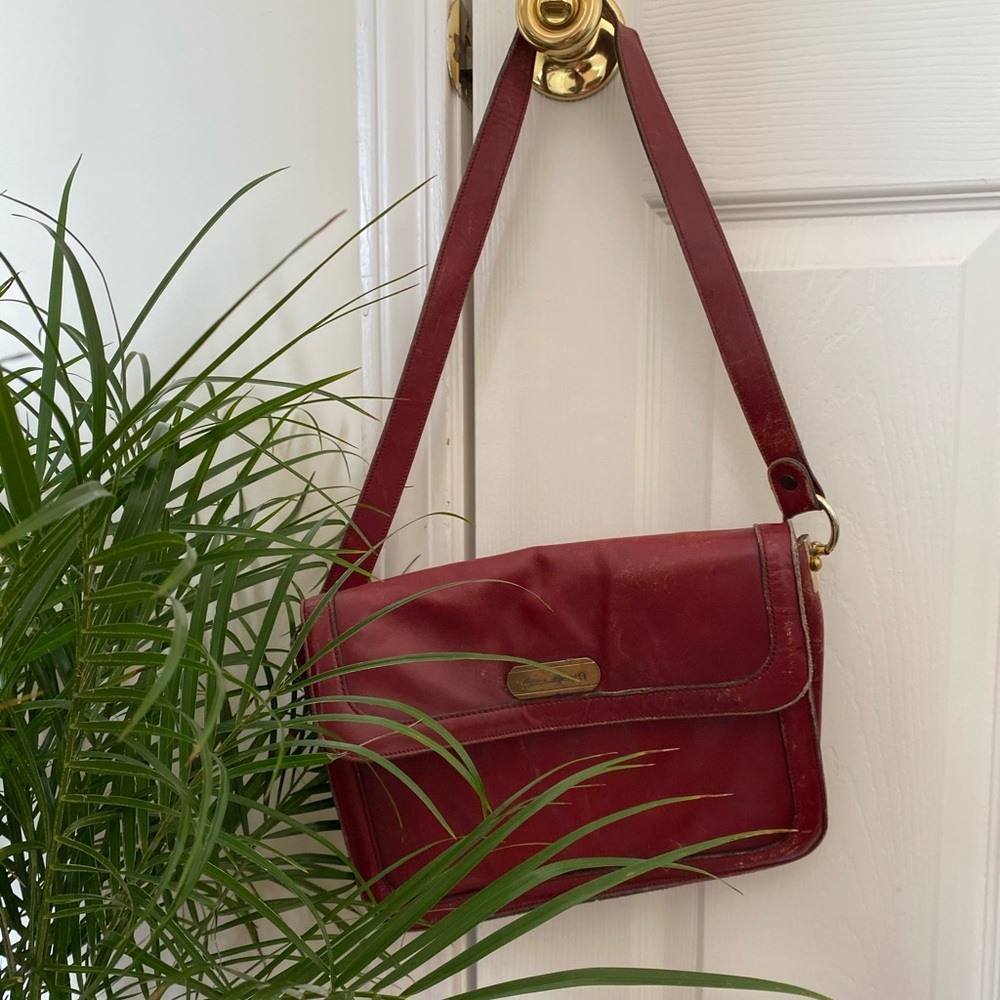 Vintage Red leather Purse Handbag